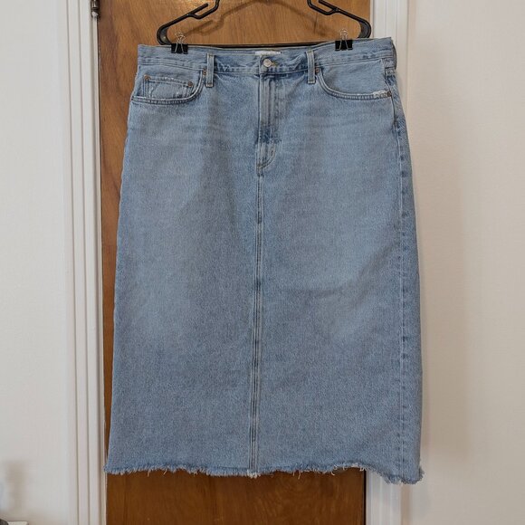 AGOLDE Blue Della Denim Midi Skirt (34) - Picture 1 of 10